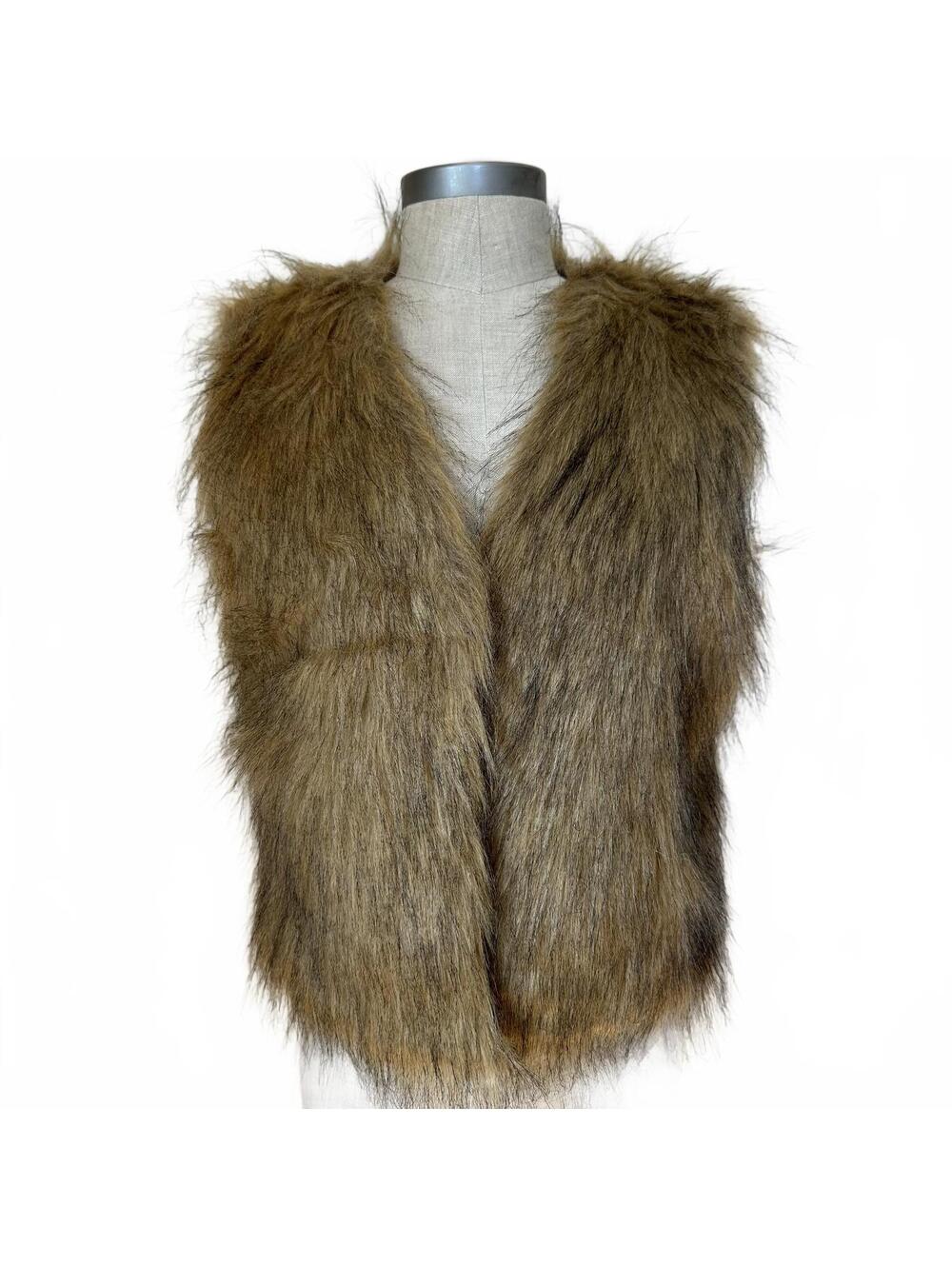 Aixirui Faux Fur Vest Brown Cozy Chic Outerwear Medium